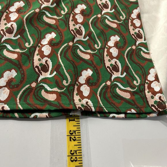 Zara Green Paisley Print Long Sleeve Mock Neck Side Slit Midi Dress XXL Blogger - Picture 14 of 14